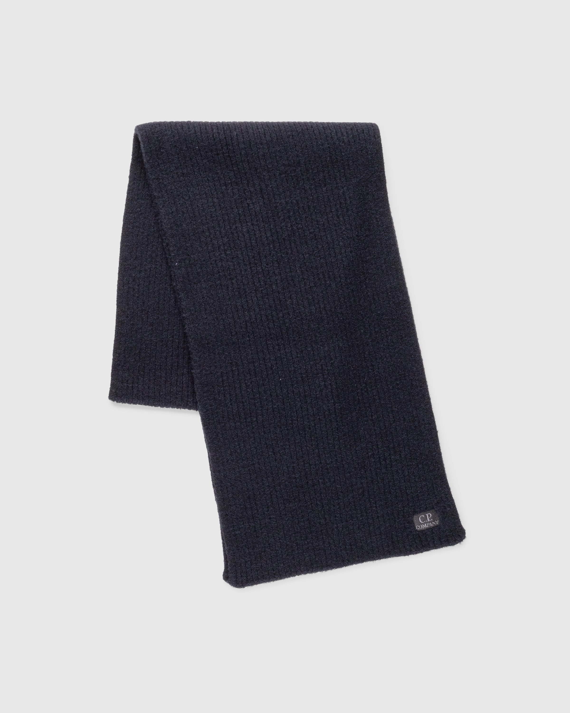 C.P. Company Ribbed Logo Patch Scarf Black Highsnobiety Shop